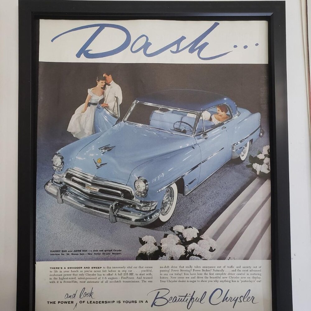 Original Vintagel1954 post Magazine Chrysler Dodge Dash Convertible poster cars